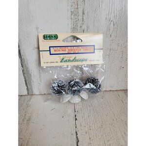 Lemax mini round bristle Tree Village landscape 1991 set accessory Xmas